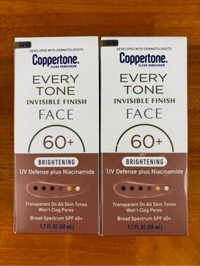 Coppertone Every Tone Invisible Finish Face SPF 60+ Brightening - Brown